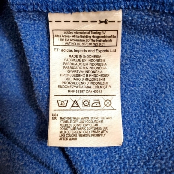 Adidas Marled Blue Hoodie Sweatshirt - Picture 11 of 12